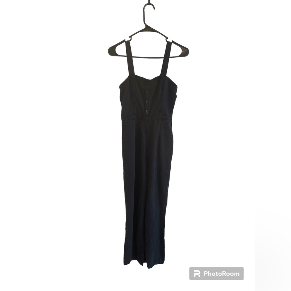 Abercrombie & Fitch Women’s Black Jumpsuit Size XS Button Front Adjustable Strap